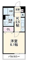 JR横須賀線 武蔵小杉駅 徒歩10分の賃貸マンション 1階1Kの間取り