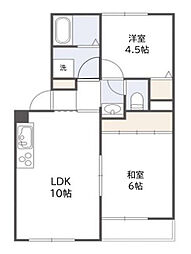 京成本線 お花茶屋駅 徒歩9分の賃貸マンション 1階2LDKの間取り
