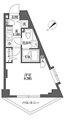 JR山手線 高田馬場駅 徒歩14分の賃貸マンション 10階1Kの間取り
