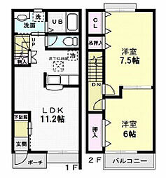 メゾン　ＳＭＩＬＥ　III 1階2LDKの間取り