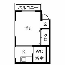 ユニオンビル 1Kの間取図画像