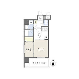 名古屋市営名城線 茶屋ヶ坂駅 徒歩8分の賃貸マンション 3階2Kの間取り