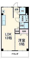 名古屋市営名城線 自由ヶ丘駅 徒歩2分の賃貸マンション 4階1LDKの間取り