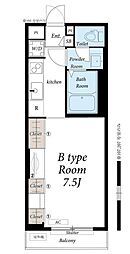 東武東上線 下赤塚駅 徒歩5分の賃貸アパート 2階1Kの間取り