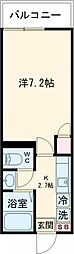ラ・アヴェニール東武練馬 2階1Kの間取り