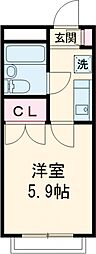 都営三田線 蓮根駅 徒歩8分の賃貸アパート 1階1Kの間取り