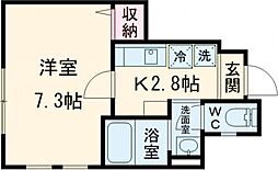 京王線 桜上水駅 徒歩5分の賃貸アパート 1階1Kの間取り