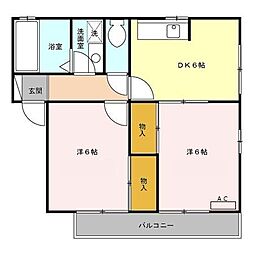 京成本線 京成高砂駅 徒歩11分の賃貸アパート 2階2DKの間取り