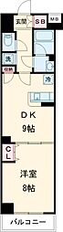 東京メトロ千代田線 町屋駅 徒歩3分の賃貸マンション 8階1DKの間取り
