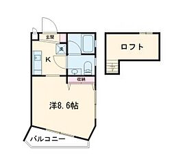 京王線 千歳烏山駅 徒歩8分の賃貸マンション 3階1Kの間取り