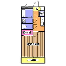 京成本線 志津駅 徒歩2分の賃貸マンション 1階1Kの間取り