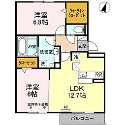 MaruBellNorth 2LDKの間取図画像