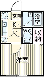 アーバンハイツ 1階1Kの間取り