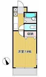 グレイスII 3階1Kの間取り