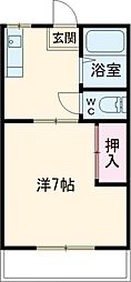 麻生ハイツ 1階1Kの間取り