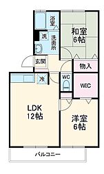 東京メトロ東西線 妙典駅 徒歩6分の賃貸アパート 1階2LDKの間取り