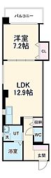 名古屋市営桜通線 丸の内駅 徒歩3分の賃貸マンション 10階1LDKの間取り