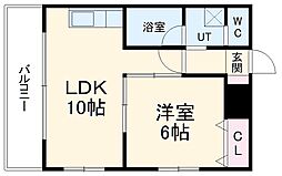 名古屋市営桜通線 高岳駅 徒歩3分の賃貸マンション 3階1LDKの間取り