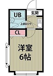 塩焼第3メゾン 1階1Kの間取り