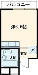 トラスティ永山 3階ワンルームの間取り