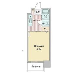 名古屋市営鶴舞線 上前津駅 徒歩2分の賃貸マンション 6階1Kの間取り