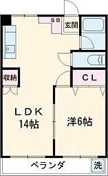 フジビル 3階1LDKの間取り