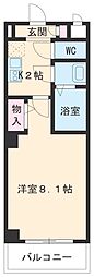 名古屋市営名港線 港区役所駅 徒歩5分の賃貸マンション 3階1Kの間取り