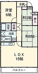 Gコーポ2 3LDKの間取図画像