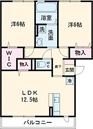 JR南武線 矢野口駅 徒歩5分の賃貸アパート 1階2LDKの間取り
