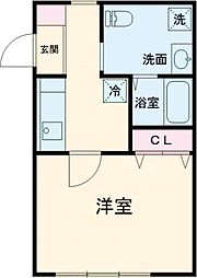 JR武蔵野線 西国分寺駅 徒歩3分の賃貸マンション 4階1Kの間取り
