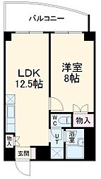 ライフステージ徳川 5階1LDKの間取り