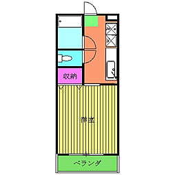 ジュネス行徳 1階1Kの間取り