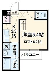 名鉄犬山線 中小田井駅 徒歩4分の賃貸アパート 1階1Kの間取り