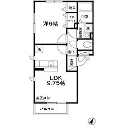 グランベル 3階1LDKの間取り