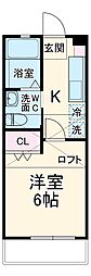 東京メトロ東西線 行徳駅 徒歩10分の賃貸アパート 1階1Kの間取り