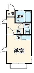 吉澤ホームズII 1階ワンルームの間取り