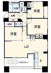 名古屋市営桜通線 丸の内駅 徒歩5分の賃貸マンション 6階3LDKの間取り