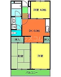 市川クローバーハイツ吉野 4階3DKの間取り