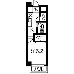 T’s Dream千原 4階1Kの間取り