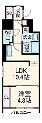 名古屋市営桜通線 車道駅 徒歩1分の賃貸マンション 5階1LDKの間取り