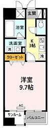名古屋市営桜通線 高岳駅 徒歩8分の賃貸マンション 12階1Kの間取り
