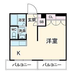 名古屋市営名城線 八事日赤駅 徒歩12分の賃貸マンション 3階1Kの間取り