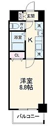 名古屋市営東山線 覚王山駅 徒歩5分の賃貸マンション 2階1Kの間取り