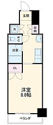 HF久屋大通レジデンス 1Kの間取図画像
