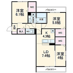 間取図画像 3LDK