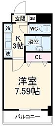 東京メトロ東西線 妙典駅 徒歩5分の賃貸マンション 3階1Kの間取り