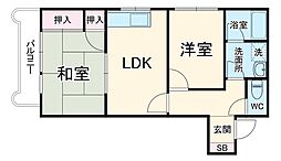 ブルーミング南行徳 201 2階2DKの間取り