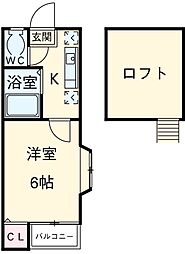 マイステージ 2階1Kの間取り