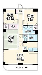 メルベーユ・アズール 1階3LDKの間取り