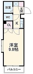 名古屋市営東山線 池下駅 徒歩2分の賃貸マンション 4階1Kの間取り